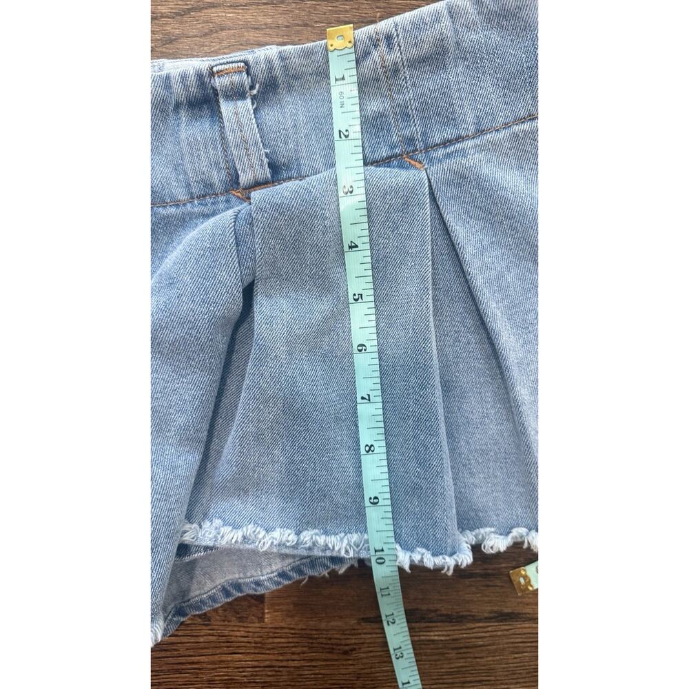 Revolve Lioness Denim Rendezvous Micro Mini Skort Festival Concerts Size XL 3069 - Picture 6 of 9